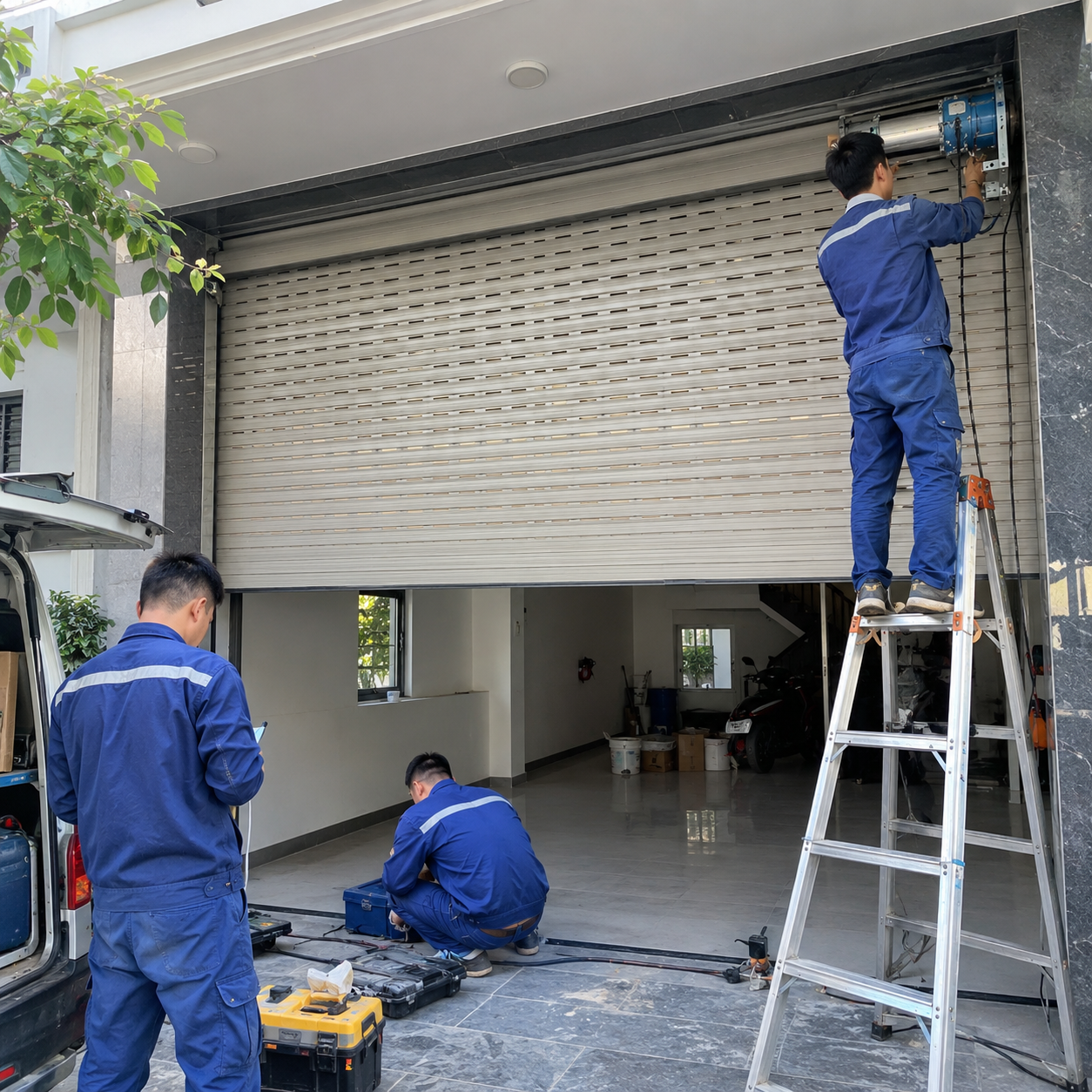 Lỗi cửa cuốn xổ lô và cách khắc phục hotline tại Hà Nội 24/24 0978.984.689