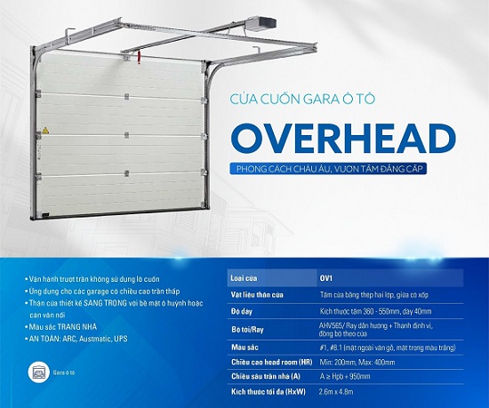 CỬA CUỐN TRƯỢT TRẦN OVERHEAD – CỬA CUỐN GARA